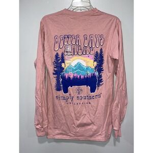 Simply Southern Collection‎ Long Sleeve "Better Days Ahead" T-Shirt Pink, Small